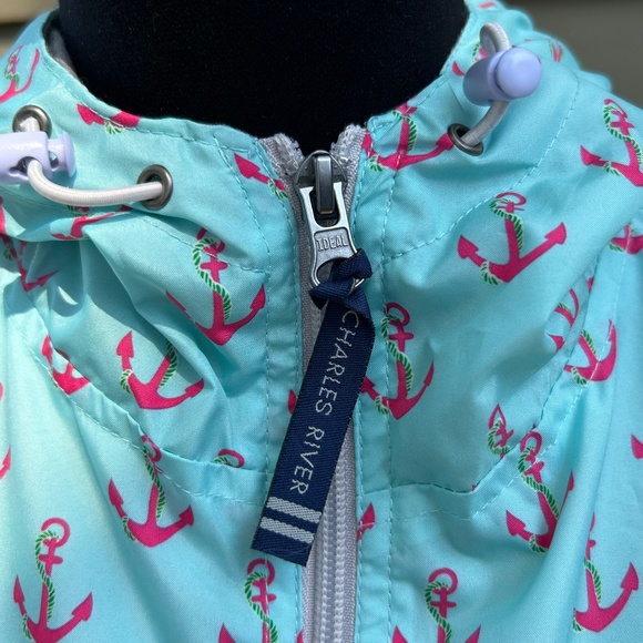 Hooded Charles River Chatham Anorak - Anchor Print - M - Picture 5 of 17